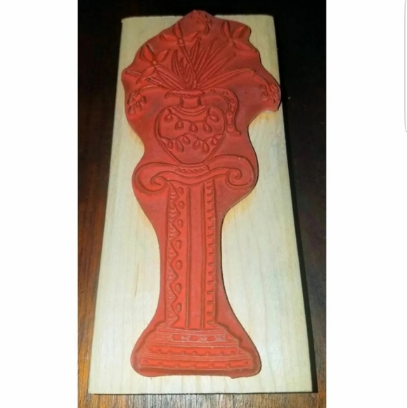 2 Rubber Stamps Flowers Column Curly Floral Heart - Picture 6 of 8